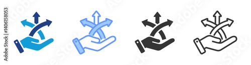 Flexibility icon set multiple style collection