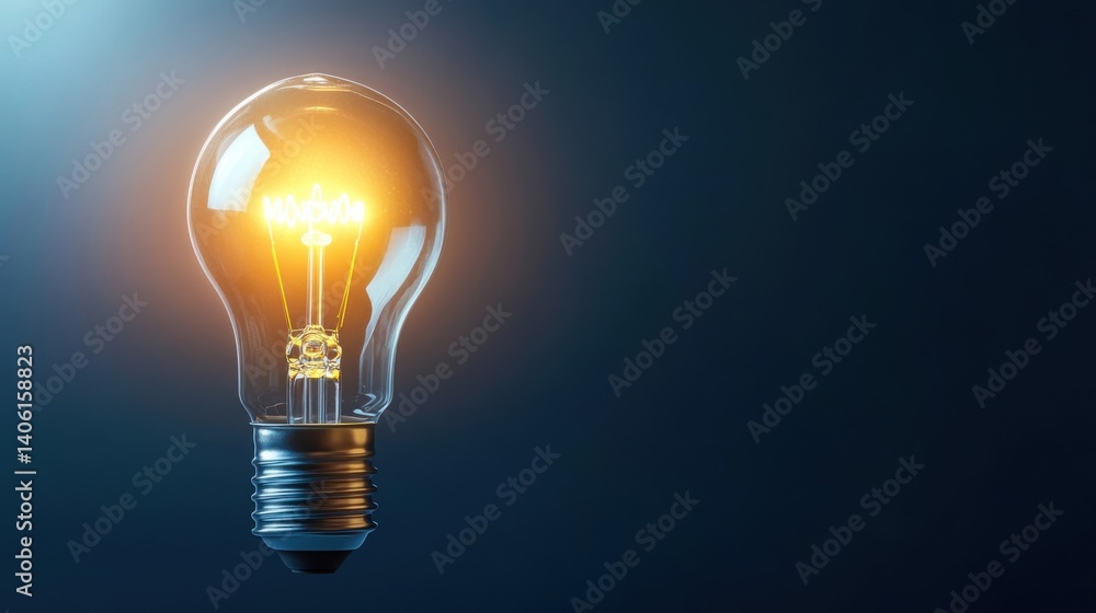 Glowing Light Bulb Illuminates Dim Space with Warm Radiance and Soft Shadows Enhancing Creative Atmosphere Glowing Light Bulb Illuminates Dim Space with Warm Radiance and Soft Shadows Enhancing Creative Atmosphere