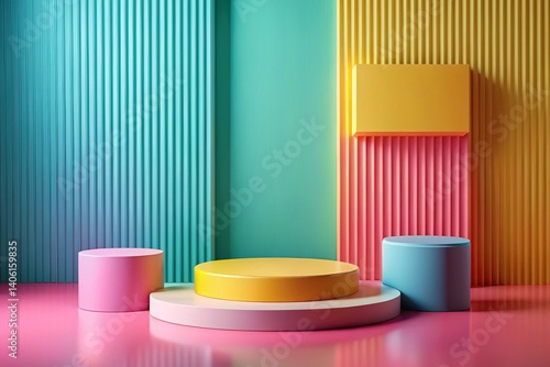 3D Podium Product Display Render Minimalist