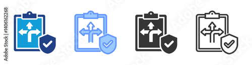 Flexibility Policy icon set multiple style collection