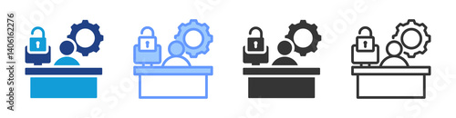 Flexible Work Space icon set multiple style collection