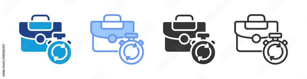Temporary Work icon set multiple style collection Temporary Work icon set multiple style collection