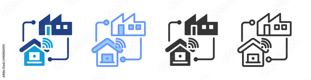Remote Work icon set multiple style collection Remote Work icon set multiple style collection