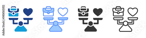Work Life icon set multiple style collection