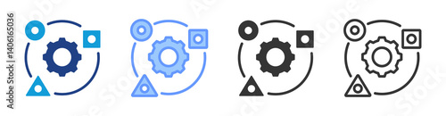 Adaptation icon set multiple style collection