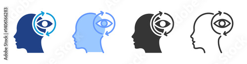 Mindset Shift icon set multiple style collection