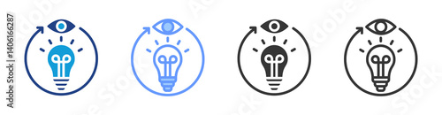 New Perspective icon set multiple style collection