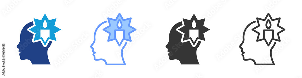 Enlightenment icon set multiple style collection Enlightenment icon set multiple style collection