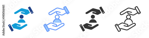 Empowerment icon set multiple style collection
