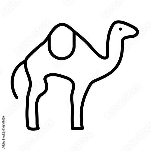 Camel  Vector Line Icon Design