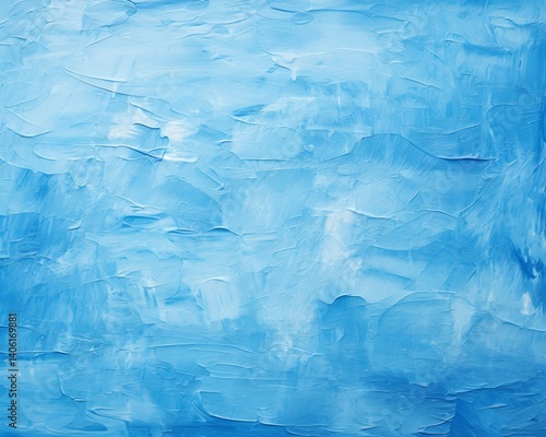 Abstract Blue Impasto Painting