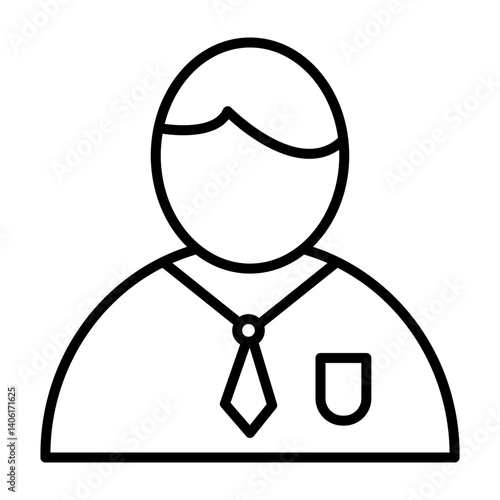 Coworker Vector Line Icon Design