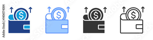 Profit icon set multiple style collection