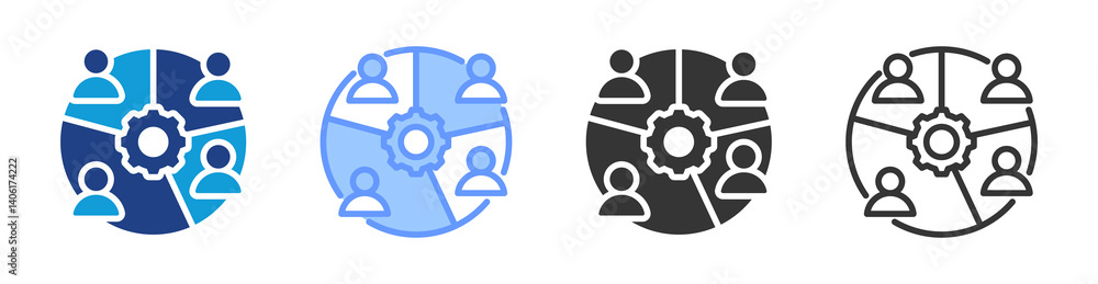 Segmentation icon set multiple style collection Segmentation icon set multiple style collection