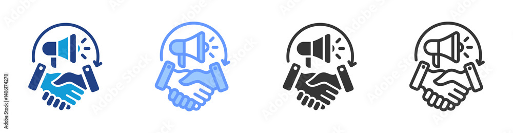 Sponsorship icon set multiple style collection Sponsorship icon set multiple style collection