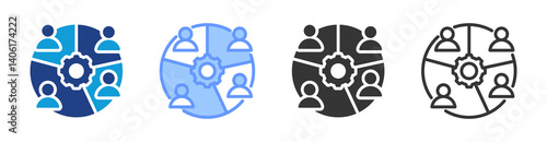Segmentation icon set multiple style collection