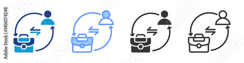 B2C icon set multiple style collection