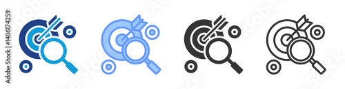 Fotografie Niche Market icon set multiple style collection