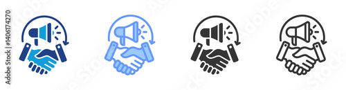 Sponsorship icon set multiple style collection