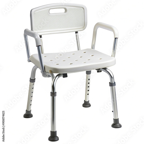 Plastic shower chair with adjustable height