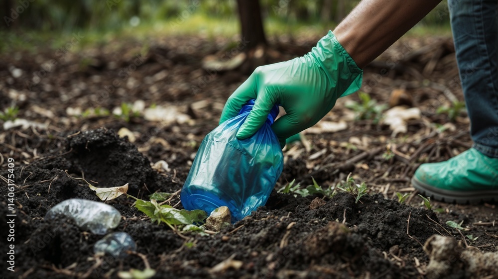 Fototapeta premium Earth Day cleanup action 