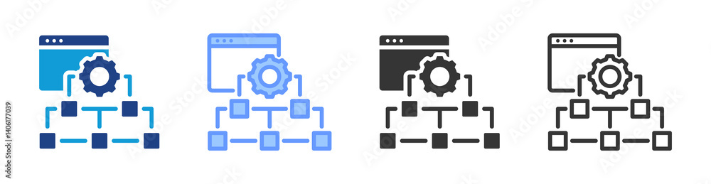 Framework icon set multiple style collection Framework icon set multiple style collection