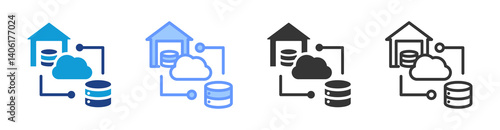 Etl icon set multiple style collection