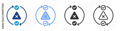 Fault Tolerance icon set multiple style collection
