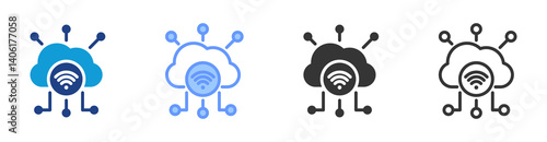 Iot icon set multiple style collection