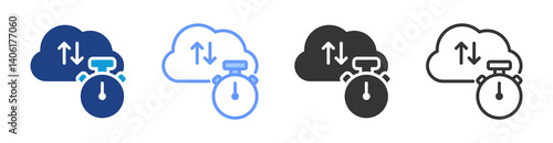 Latency icon set multiple style collection