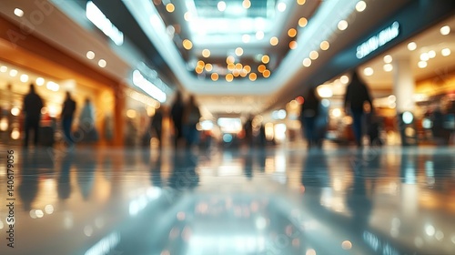 Wallpaper Mural Blurred view of a bustling shopping mall interior. Torontodigital.ca