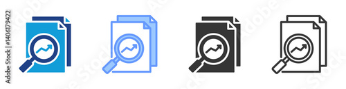 Analysis icon set multiple style collection