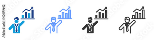 Data Scientist icon set multiple style collection