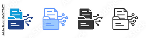 Data Aggregation icon set multiple style collection