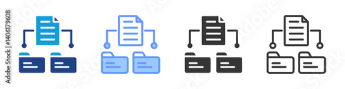 Data Redundancy icon set multiple style collection