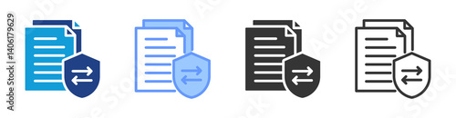 Data Transmission icon set multiple style collection