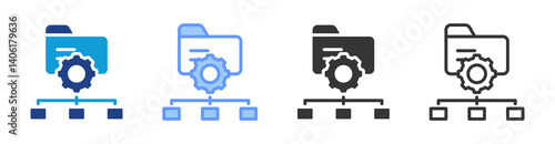 Data Architecture icon set multiple style collection