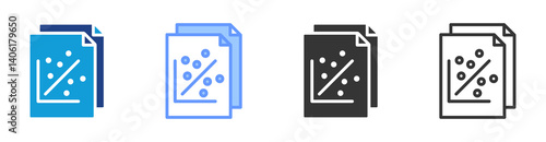 Data Correlation icon set multiple style collection