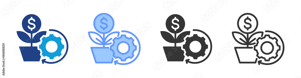 Return On Investment icon set multiple style collection Return On Investment icon set multiple style collection