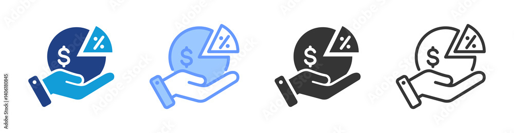 Gross Profit icon set multiple style collection