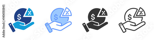 Gross Profit icon set multiple style collection