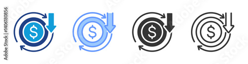 Operating Profit icon set multiple style collection
