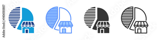 Market Share icon set multiple style collection