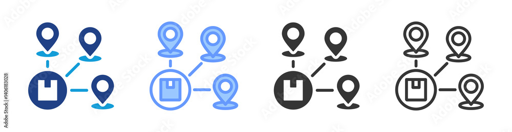 Distribution icon set multiple style collection Distribution icon set multiple style collection