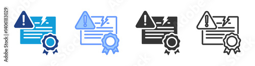 Infringement icon set multiple style collection