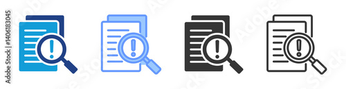 Plagiarism icon set multiple style collection