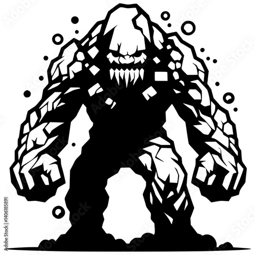 Silhouette of a stone monster
