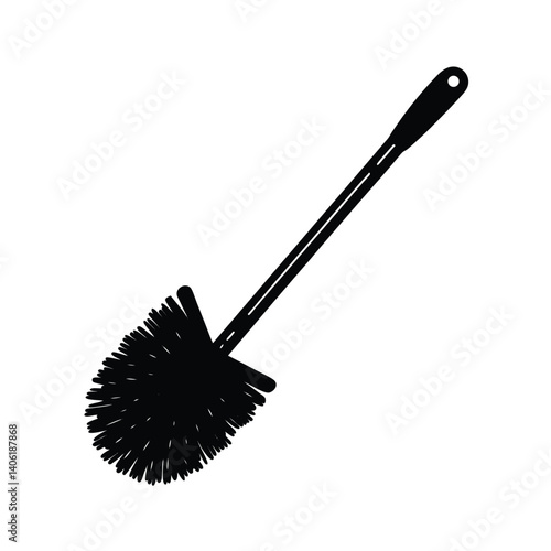 Isolated Toilet Brush on White Background