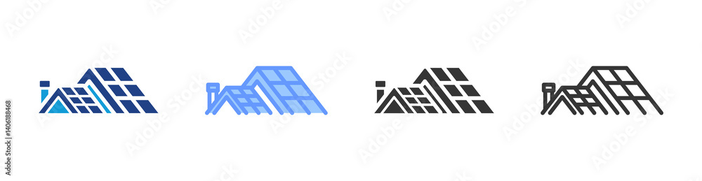 Roof icon set multiple style collection Roof icon set multiple style collection