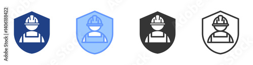 Work Safety icon set multiple style collection